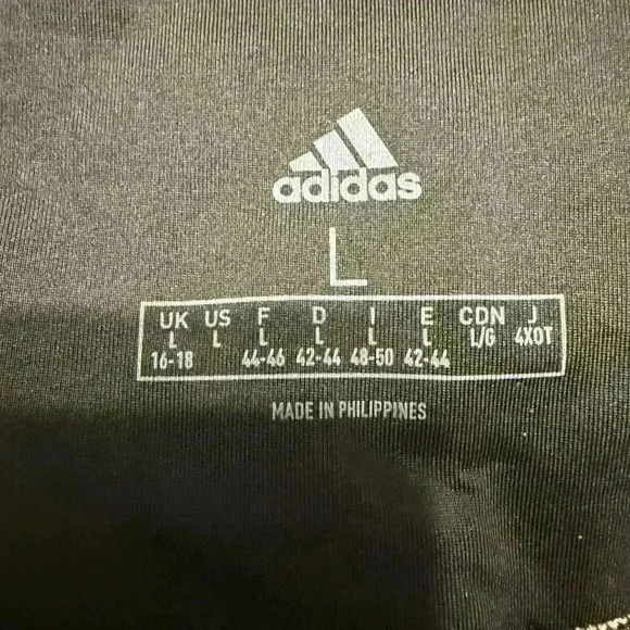 Women’s leggings by Adidas in black & gray high waisted with raised pattern LG - Picture 8 of 9